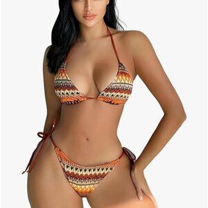 NWT Women's Bikini Swimsuits 2 Piece String Bikini Set Large